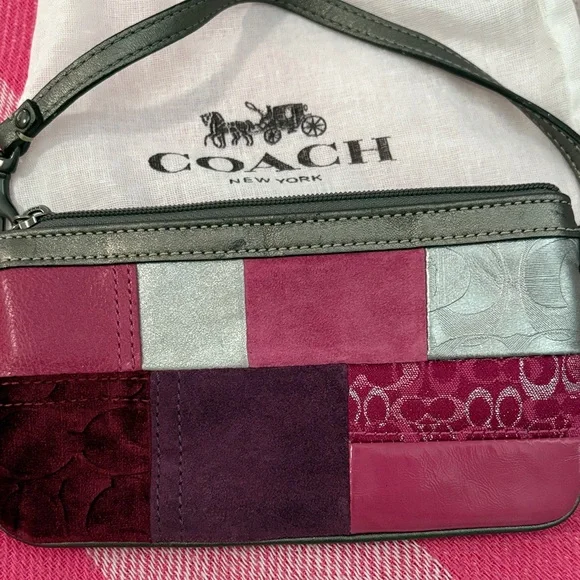 Coach Patchwork Pink & Silver Wristlet - Picture 8 of 8